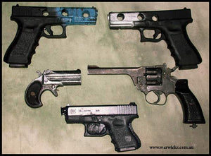 63. x3 Glocks, Derringer and Webley .38 Revolver