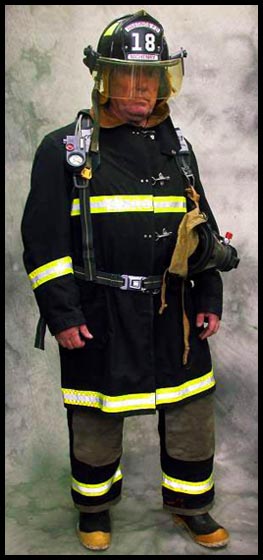 Firefighter with sheild